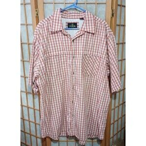 RedHead Men’s 2XL Orange Plaid Button Down Shirt – Long Sleeve Outdoors Casual